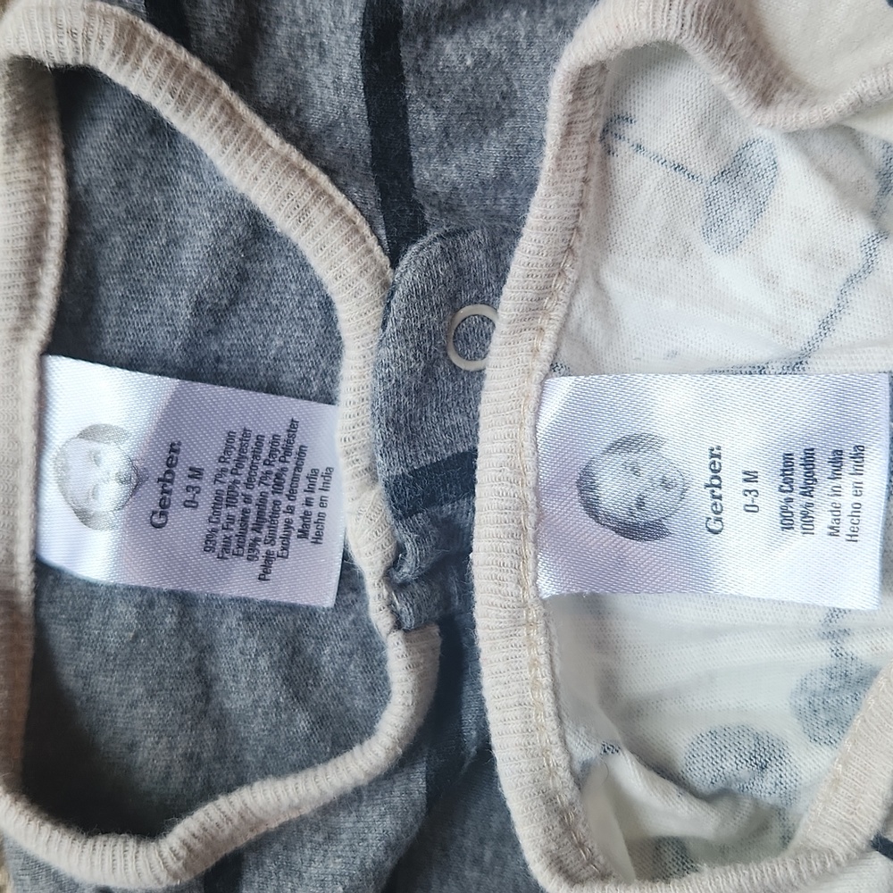 Kids One-Piece Footed Pajamas - Gray & Cream Bear Print - Picture 5 of 6
